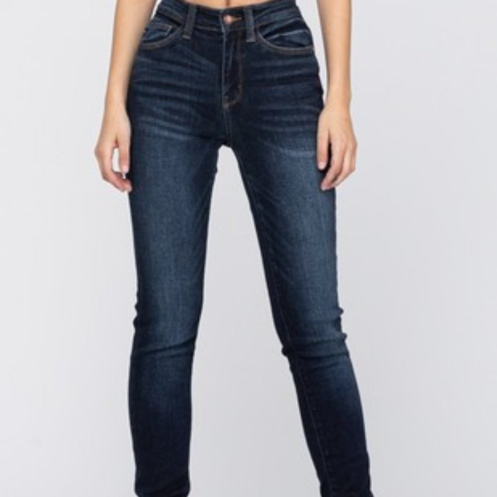 Judy Blue Dark Cuffed Skinny Dark Wash